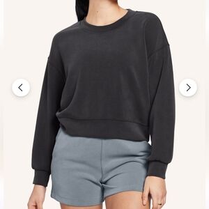 Lululemon X Peloton Softstreme Perfectly Oversized Crop Crew In Black